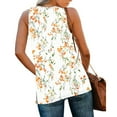 thumbnail image 4 of Sleeveless Shirts for Women Summer Casual V Neck Floral Printed Flowy Tank Tops Loose Blouses with Side Split (XL, Multicolor 8), 4 of 7