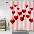thumbnail image 2 of Valentine''s Day Shower Curtain Set, Love Heart Bath Shower Curtain with Hooks Waterproof Fabric Shower Curtains for Bathroom Romantic Valentines Holiday Decorations Red Pink Romantic 72x84 Inch, 2 of 5