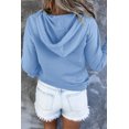 thumbnail image 1 of ABPHQTO Sudadera con capucha azul claro con botón a presión para mujer con bolsillo, 1 of 5