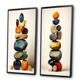 thumbnail image 3 of Designart "Finding Balance Cairn Sculpture Creation II" Spiritual Stone Framed Wall Art Set Of 2 - Traditional Black Framed Canvas Set For Living Room Decor, 3 of 6
