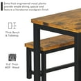 thumbnail image 4 of Stmoze Ensemble de Table à Manger 47,2 Pouces pour 4, Table de Cuisine avec 2 Bancs, Ensemble de Table de Salle à Manger avec Cadre en Métal, 3 Pcs Banc de Salle à Manger pour Cuisine, Restaurant, Brun Rustique, 4 of 7