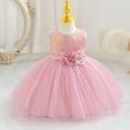 thumbnail image 6 of ATORRE Flower Girls Dress Round Neck Sleeveless Stylish Princess Dresses for Wedding Birthday Holiday, Girl's Formal Dress Hot Pink B 1-2 Years, 6 of 7