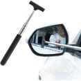 thumbnail image 1 of Retractable Rear-View Mirror Wiper Snow Brush and Ice Scraper - Car Glass Cleaner Tool, Rear View Mirror Squeegee, Quickly Wipe Water Removal Towel, Glass Mirror Cleaning Supplies (Black), 1 of 7