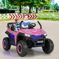 thumbnail image 2 of Costway 12V 2-Seater Kids Ride On UTV RC Electric Vehicle Suspension w/ Lights & Music Pink, 2 of 10