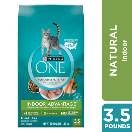 Purina One Indoor Advantage Hairball & Weight Control Natural Dry Cat Food, 3.5