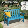 thumbnail image 7 of NALONE Outdoor Bench, HDPE All Weather Patio Bench Load up to 800 Lbs, 2-Person Garden Bench Rot-Proof Fade Proof for Patio, Porch, and Park(Blue), 7 of 7