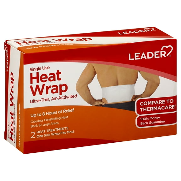 Leader Single Use Heat Wrap, 2 Ea