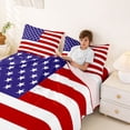 thumbnail image 3 of Manfei American Flag Queen Sheets,Classic National Queen Sheet Sets,Red White Blue,4pcs,1 Flat Sheet, 1 Fitted Sheet and 2 Pillowcases, 3 of 6