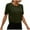 Summer Tops Army Green, variant on Womens Hollow Cropped T-Shirts, Short Sleeve Shirts for Women Casual Sports Quick Dry Solid Color Crewneck Athletic Workout Tops