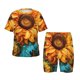 thumbnail image 1 of Balery Deep Yellow Colorful Sunflower Conjunto de Pijama Infantil de Manga Corta con Estampado – Ropa de Dormir de Algodón Suave-4X-Large, 1 of 6