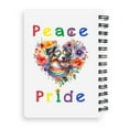 thumbnail image 2 of Peace Love Pride Australian Shepherd with Rainbow Sunglasses LGBT LGBTQ+ Spiral Bound Journal Aussie Dog Lover Gifts 5x7in Spiral Notebook - 01004, 2 of 5