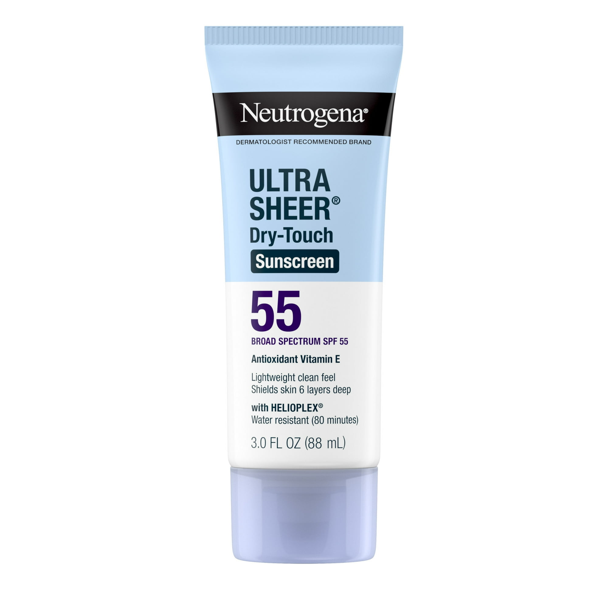 Neutrogena Ultra Sheer Sunscreen SPF 55 Body Sunscreen Lotion, Travel Size Sunscreen, 3 fl oz