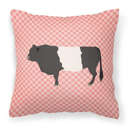

Belted Galloway Cow Pink Check Fabric Decorative Pillow - 14 x 14 in.