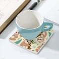 thumbnail image 5 of GZHJMY Square Drink Coasters, 1 Pcs Funny Sloth and Tropical Plants Absorbent Ceramic Coffee Coasters for Drinks with Cork Base Housewarming Gift for Home Decor, 5 of 6