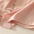 thumbnail image 4 of Vestidos Casuales Para Mujer, Blusas De Mujer De Moda Blusa de lino sintético con bordados, manga corta, botones y cuello redondo para mujer, 4 of 6