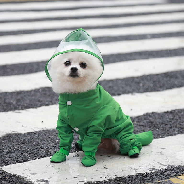 Dog Raincoat with Hood Full Body Dog Raincoat with Attached Rain Boots for Small Dogs Pet Rain Slicker Poncho Puppy Rain Jacket for Rainy Snowy Weather Green XL Walmart