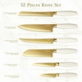 thumbnail image 2 of Carote 12PCS Knife Set with Blade Guards, Dishwasher Safe, Stainless Steel Blade, White and Gold, 2 of 6
