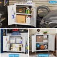 thumbnail image 7 of Storage Cabinet with Wheels & Pegboard, Rolling Garage Cabinet with Locking Doors & Adjustable Shelf, Heavy Duty Steel Cabinet  for Home Office, 7 of 7