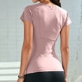 thumbnail image 3 of Yuhangmm Womens T Shirts, Women's Workout Tee for Daily Outdoor Wear - Slim Fit Short Sleeve Yoga Top Lightweight Breathable Athletic T Shirt for Gym Running Training Pink1 M, 3 of 5