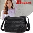 thumbnail image 2 of Retro Women Soft PU Leather Pure Color Shoulder Bag Small Handbag (Brown), 2 of 10