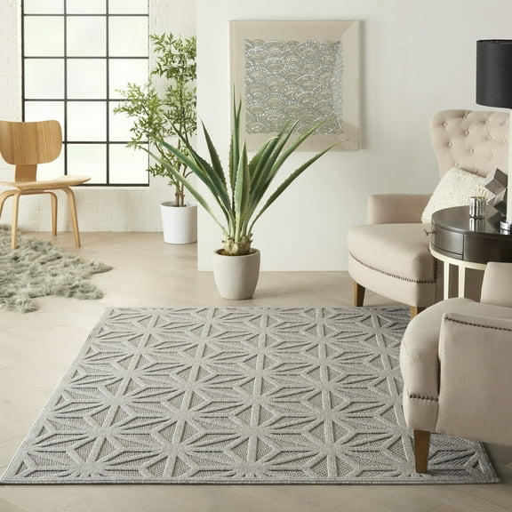 Nourison Palamos Indoor/outdoor Contemporary Light Grey Area Rug