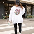 thumbnail image 3 of Disco Volleyball Sweatshirt for Women and Teens Girly Pink Coquette Bow Volleyball Sweater White Sweatshirt Adult Small, 3 of 4