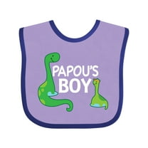 Inktastic Papou's Boy Grandson Dinosaur Boys Baby Bib