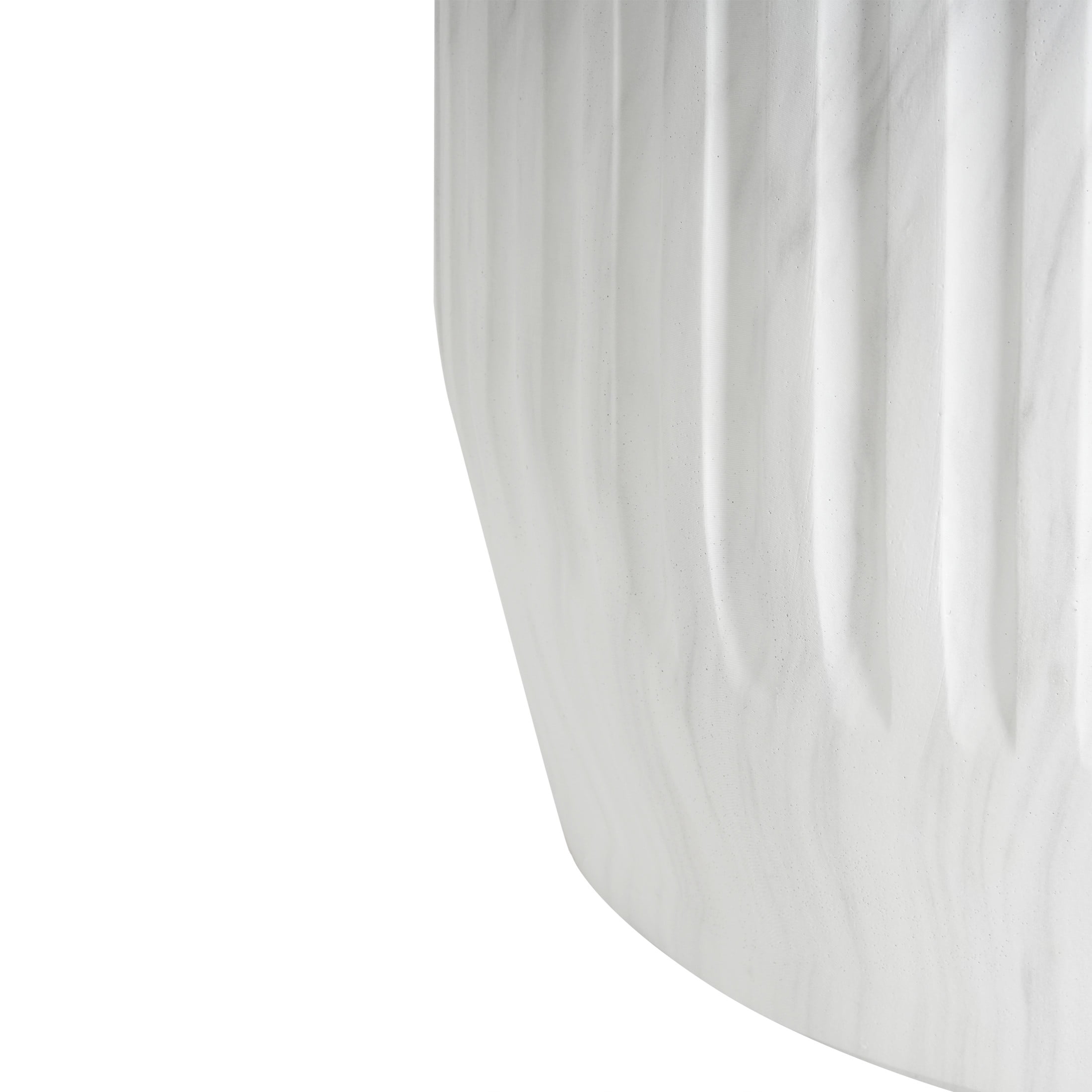 Christopher Knight Home Ribbed Side Table, Lightweight Concrete Round End Table for Indoor & Outdoor Use, White
