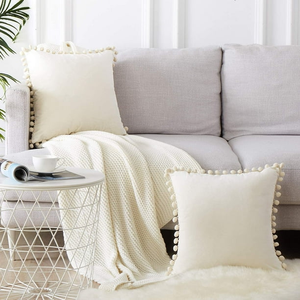 Set of 2 velvet pillows simple pillowcases decorative pillow