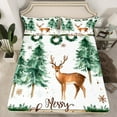 thumbnail image 2 of Manfei Xmas Reindeer Animal Bed Sheets, Rustic Christmas Tree King Sheets, Teen Kid Boy Girl Sheet Set, Microfiber Bedroom Decor, 4 Pieces, 2 of 7