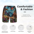 thumbnail image 5 of Lsque Mens Swim Trunks Galactic Jungle Dinosaurs Pattern - Bathing Suit Compression Liner - Beach Swim Shorts Swimwear - (S-3XL) - Stretch Quick Dry -3X-Large, 5 of 9
