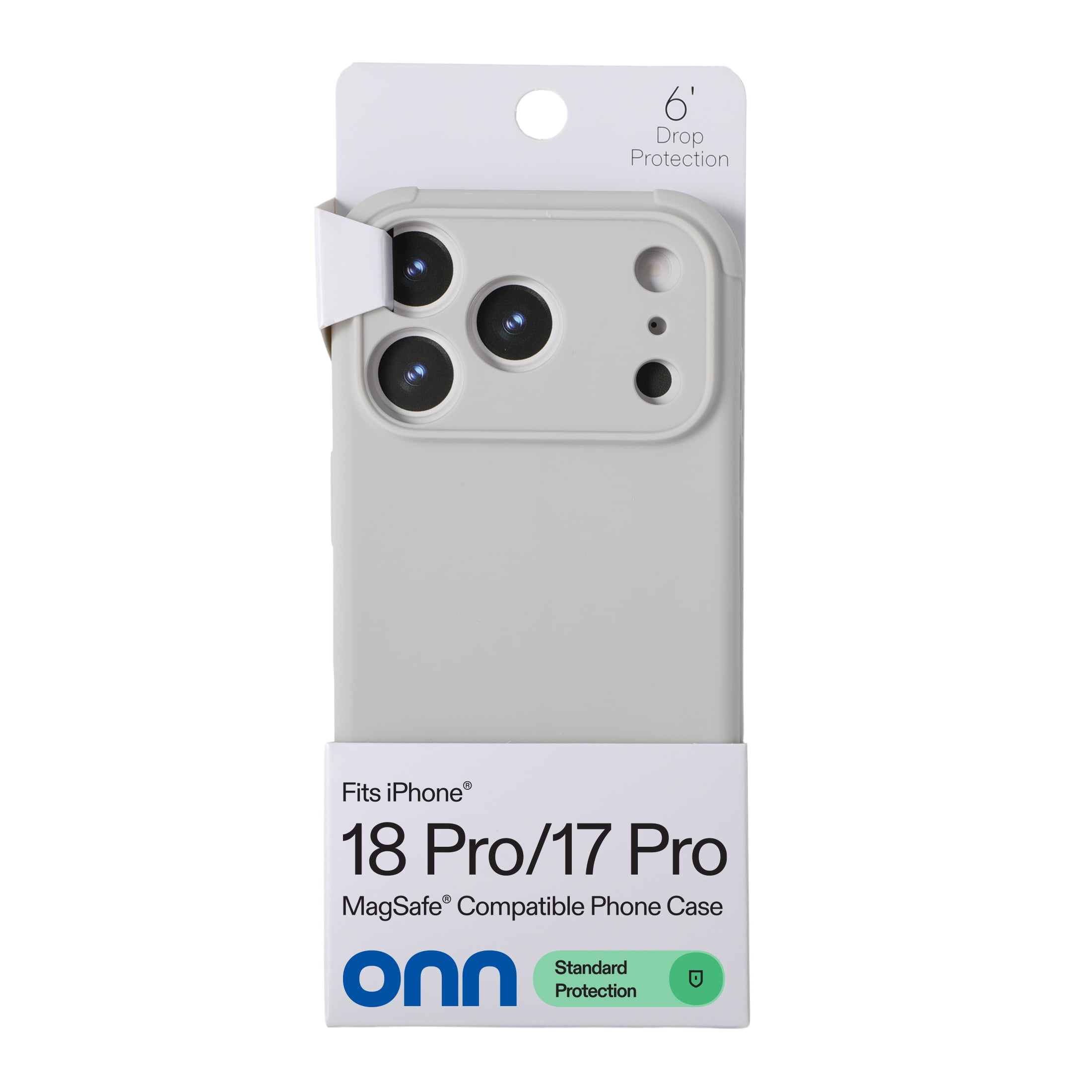onn iPhone 18 Pro and iPhone 17 Pro Phone Case with MagSafe, Cool Grey