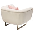 thumbnail image 4 of Venus Cream Fabric Chair w/ Contrasting Pillows & Gold Finished Metal Base by Diamond Sofa, 4 of 8