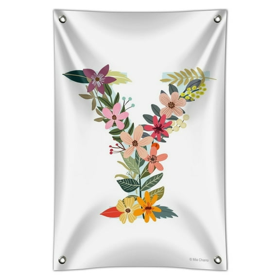 Letter Y Floral Monogram Initial Home Business Office Sign