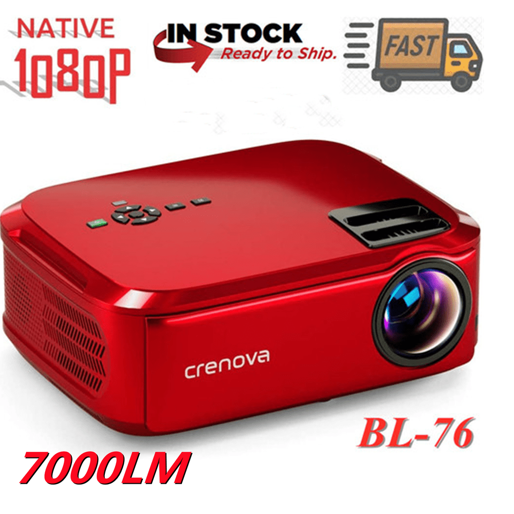 Crenova HD LCD Projector Home Theater 7000lm Outdoor Movie 200" Display