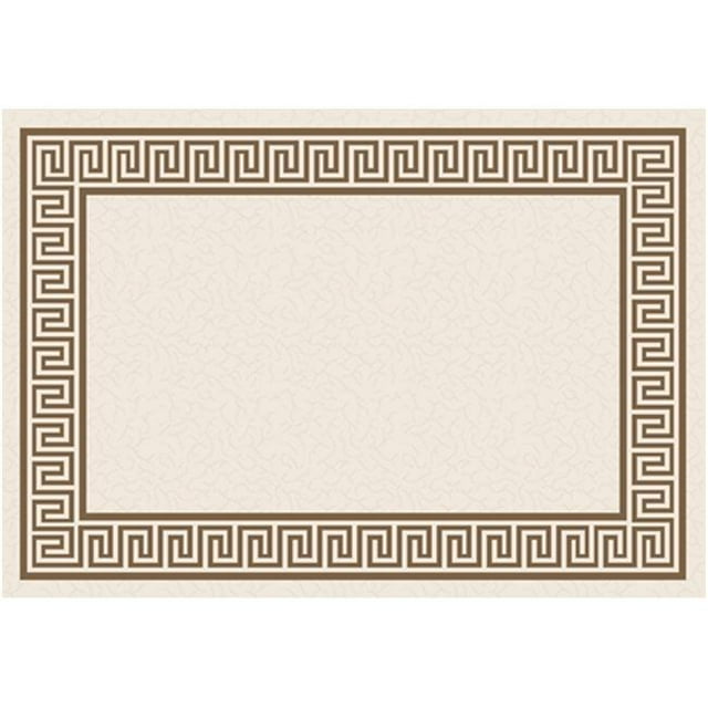 Great American Distributors IOT.04.CRLB.7R 7 ft. Impressions Greek Key Transitional Rug, Cream & Light Brown