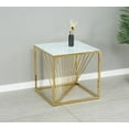 thumbnail image 4 of Brassex Kingston Modern Glam Side Table for Living Room and Bedroom with Marble Glass Top and Gold Stainless Steel Base, 4 of 8