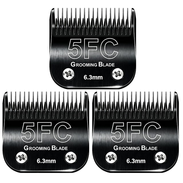 Cuchillas de aseo para perros MEMIRY, tamaño 5 x 6,3 mm, 3 unidades, para Andis, Oster A5, Wahl KM10