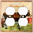 thumbnail image 3 of Metal Light Switch Plate Cover Cute Countryside Cow Animal Farm ANM001, 3 of 13