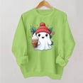 thumbnail image 4 of Ynynloco Women's Halloween Sweatshirt, Spooky Season Graphic Crewneck Top Ghost Fall Casual Outfits, 4 of 5