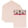 JAM Paper Wedding Invitation Set, Large, 5 1/2 x 7 3/4, Pink Card with White Envelope and Blue and Pink Band Set, 50/pack
