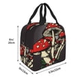 thumbnail image 2 of KLL Red Mushrooms Print Insulated Lunch Bag Women, Reusable Cute Tote Lunch Box for Adult & Men, Leakproof Cooler Lunch Bags for Work Office Travel Picnic, 2 of 5