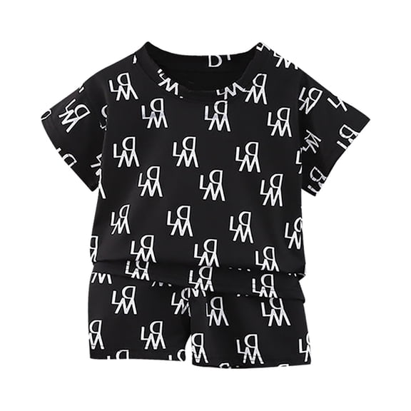 CONROSES Toddler Boys Clothes Sets Graphic Y2K Short Sleeve T-Shirt Shorts Outfits for Kids, Sizes 18-24 Months
