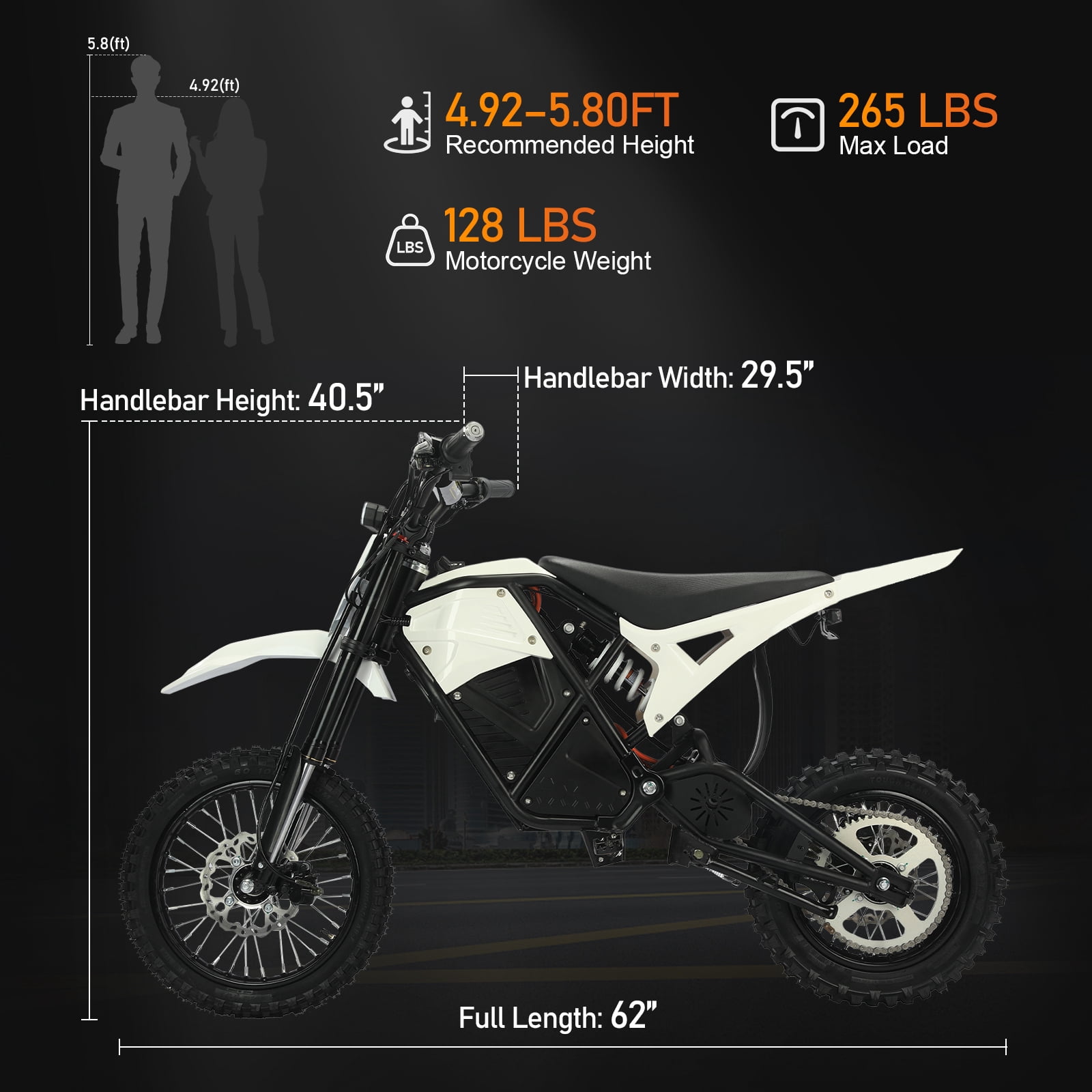 Electric Dirt Bike For Teens And Adult 2000w Motor 48v 20ah Battery Electric Motorcycle Max 36mph Hydraulic Brakes 14"/12" Fat Tire For All Terrains