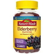 Angle View: Nature Made Elderberry Gummies with Zinc and Vitamin C, 60 Count