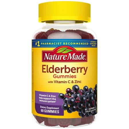 Nature Made Elderberry Gummies with Zinc and Vitamin C, 60 Count