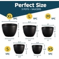 thumbnail image 2 of Plant Pots with Multi Drainage Holes - 5 Pieces Versatile, Sturdy Plastic, Stackable Design Home Decor Flower Pots for Indoor and Outdoor Gardening - Black, 2 of 4