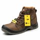 thumbnail image 1 of Labor insurance shoes breathable wear-resistant leather men's cross-border steel toe head construction site safety shoes ZS009 brown high*43, 1 of 5
