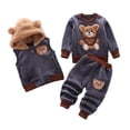 thumbnail image 2 of Conjunto de ropa para bebés y niñas, prendas de vestir con capucha, Tops, pantalones, trajes de 3 piezas, traje cálido para niños pequeños, 2 of 4