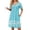 Blue Floral, variant on Zipper Robes for Women Short Sleeve Bathrobes Lace Lightweight House Coat Soft Zip Up Nightgowns with Pockets